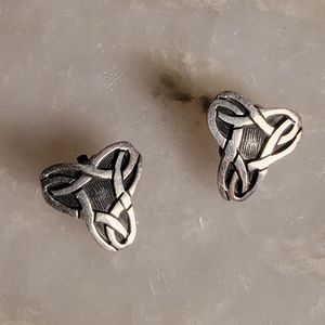 Sterling Silver Celtic Knot Clip On Earrings